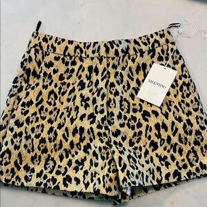 Valentino High Waist Leopard Print Shorts. NWT